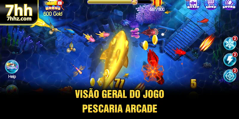 Visão geral do jogo pescaria arcade